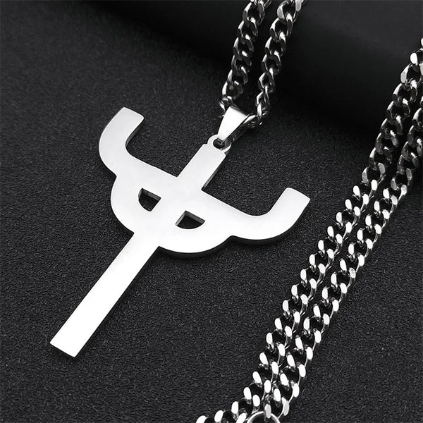 Gothic Stainless Steel Cross Pendant Necklace