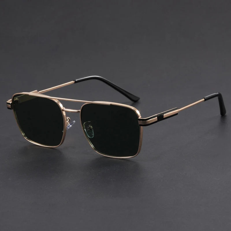Square Metal Sunglasses with UV400 Protection