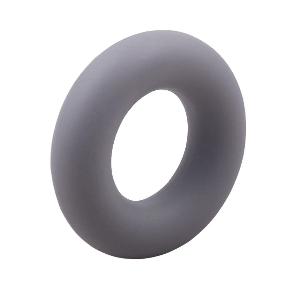 Bague en silicone gris et lisse pour l'entraînement de la force des doigts et de la main.
