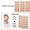 Un juego de 30 pares de cintas nasales magnéticas negras para alivio del ronquido, incluye un kit de inicio.
