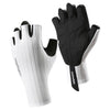 A pair of black and white half finger cycling gloves for summer riding