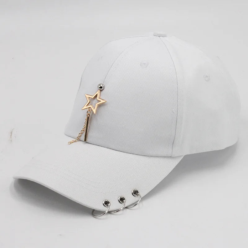 Classic Cotton Cap with Metal Ring Detail