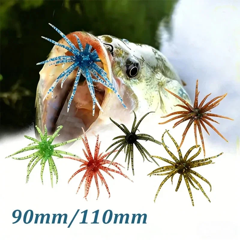 Realistic Sea Urchin Soft Fishing Lures - 10 Pack