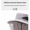 Mosquito Net Sun Hat with Wide Brim and Adjustable Chin Strap