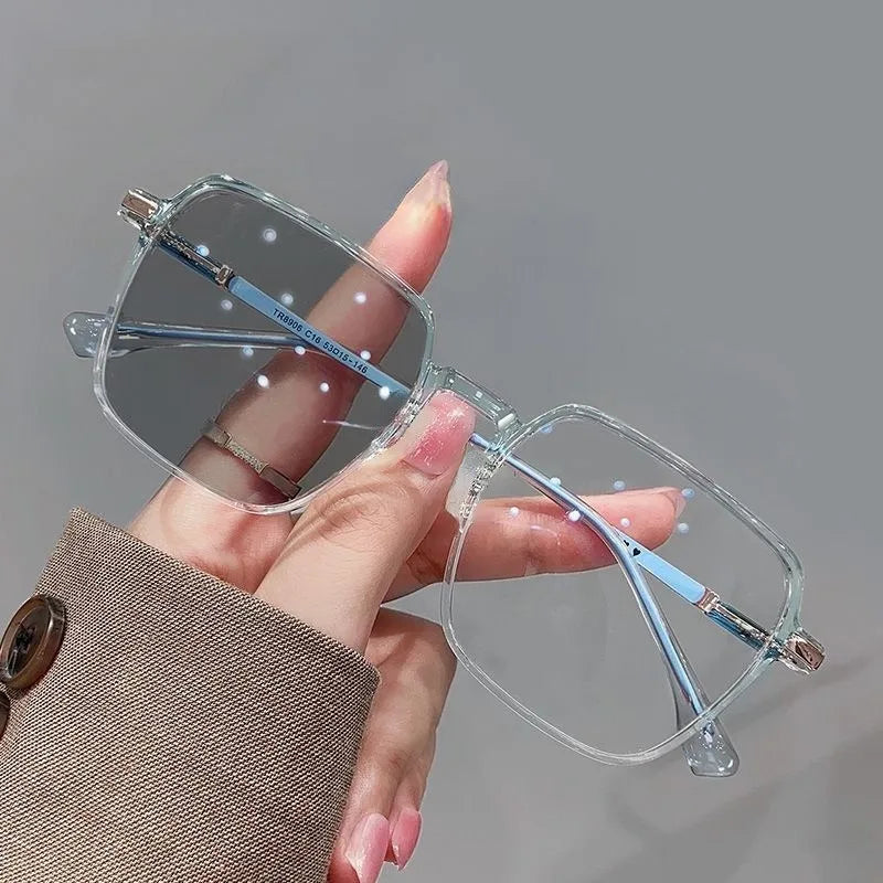 Photochromic Blue Light Blocking Glasses with Metal Frame