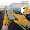 Yellow PU-touch fabric gloves used to operate smartphones and other touchscreen devices while riding a motorcycle.