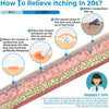 Diagram showing how to relieve itching from a mosquito bite using a Venom Extractor tool.