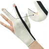 A hand wearing a white breathable billiard playing glove with black accents, shown in a close-up view.