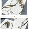 Women's Rhinestone Oversized Round Sunglasses with UV400 Protection