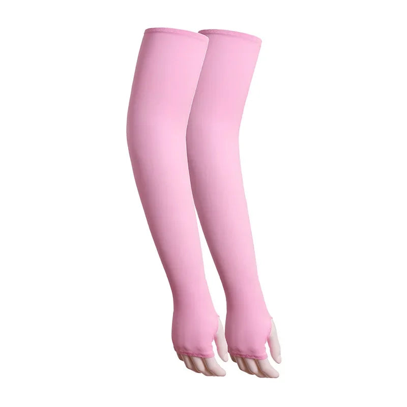 Paar hellrosa Kühl-Armschuhe für Sport und Outdoor-Aktivitäten