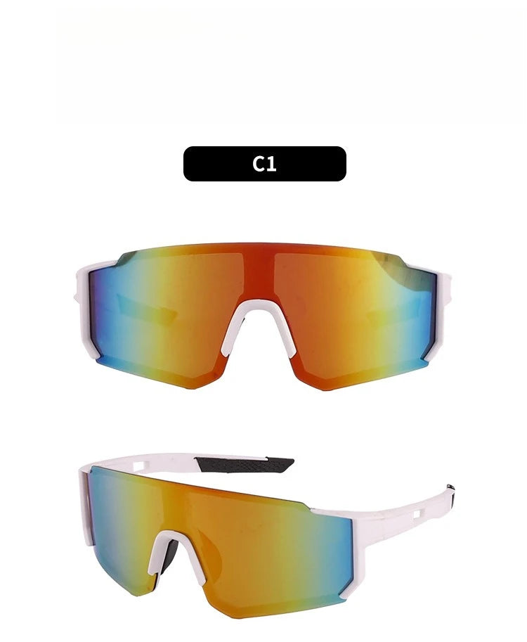 UV400 Cycling Sunglasses with Blue Mirror Lens