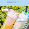 Zwei Plastik-Shakerflaschen, eine mit 500 ml und eine mit 700 ml Fassungsvermögen, sind in einem Drahtkorb dargestellt.