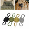 A multi-pack of tactical antenna binding buckles in black, olive green, yellow, and gray.