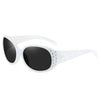 White diamond-inlaid polarized sunglasses for women with UV400 protection