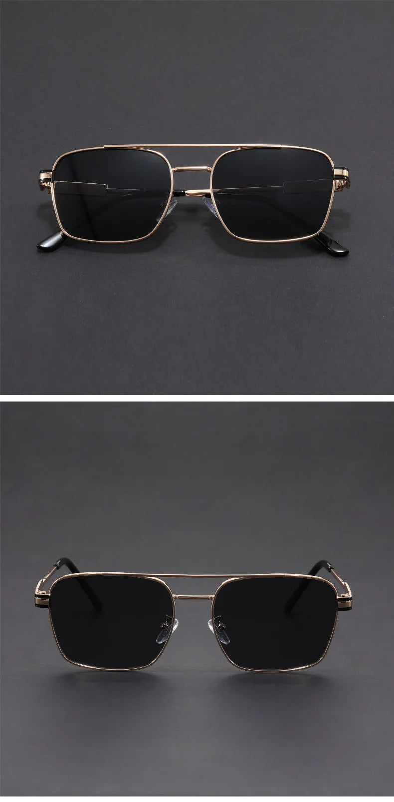 Square Metal Sunglasses with UV400 Protection