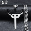 Gothic Stainless Steel Cross Pendant Necklace