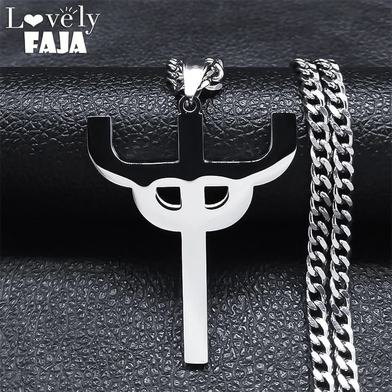 Gothic Stainless Steel Cross Pendant Necklace