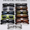A collection of physical pictures showing various styles of stylish glasses and sunglasses.