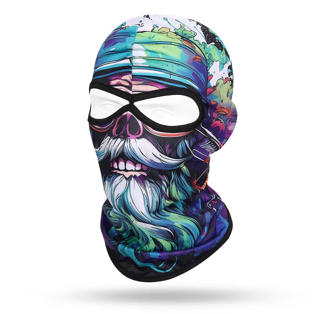 Skull Print Full Face Balaclava for Motorcycle & Outdoor Sports