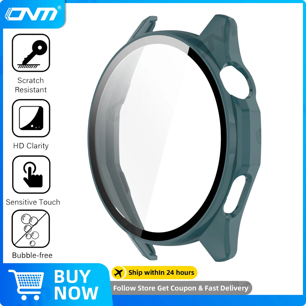 Clear tempered glass and hard PC case for Huawei Watch GT 6 with scratch resistant and HD clarity features