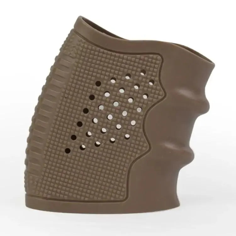Braune rutschfeste Gummihandschuhmanschette mit strukturierter Oberfläche.