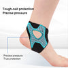 An ultra-thin ankle brace with a mesh pattern provides tough-nail protection and precise pressure for joint support.