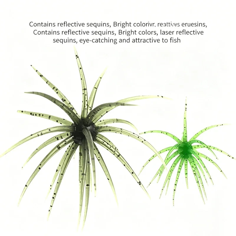 Realistic Sea Urchin Soft Fishing Lures - 10 Pack