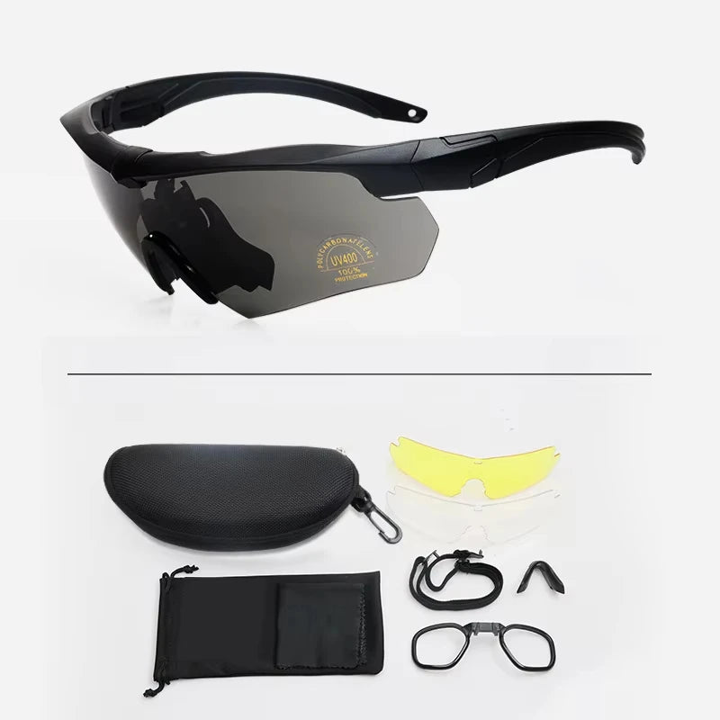 Tactical Sports Glasses with Swappable Lenses