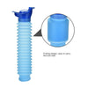 Blue portable telescopic urinal designed for outdoor and travel use.