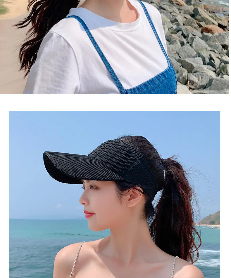 Breathable Adjustable Sun Visor Cap for Women