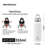 Matte white 355ml Revomax thermos with stainless steel lid and body
