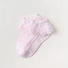 Chaussettes à volants en dentelle roses pour filles avec une bordure délicate et une texture douce