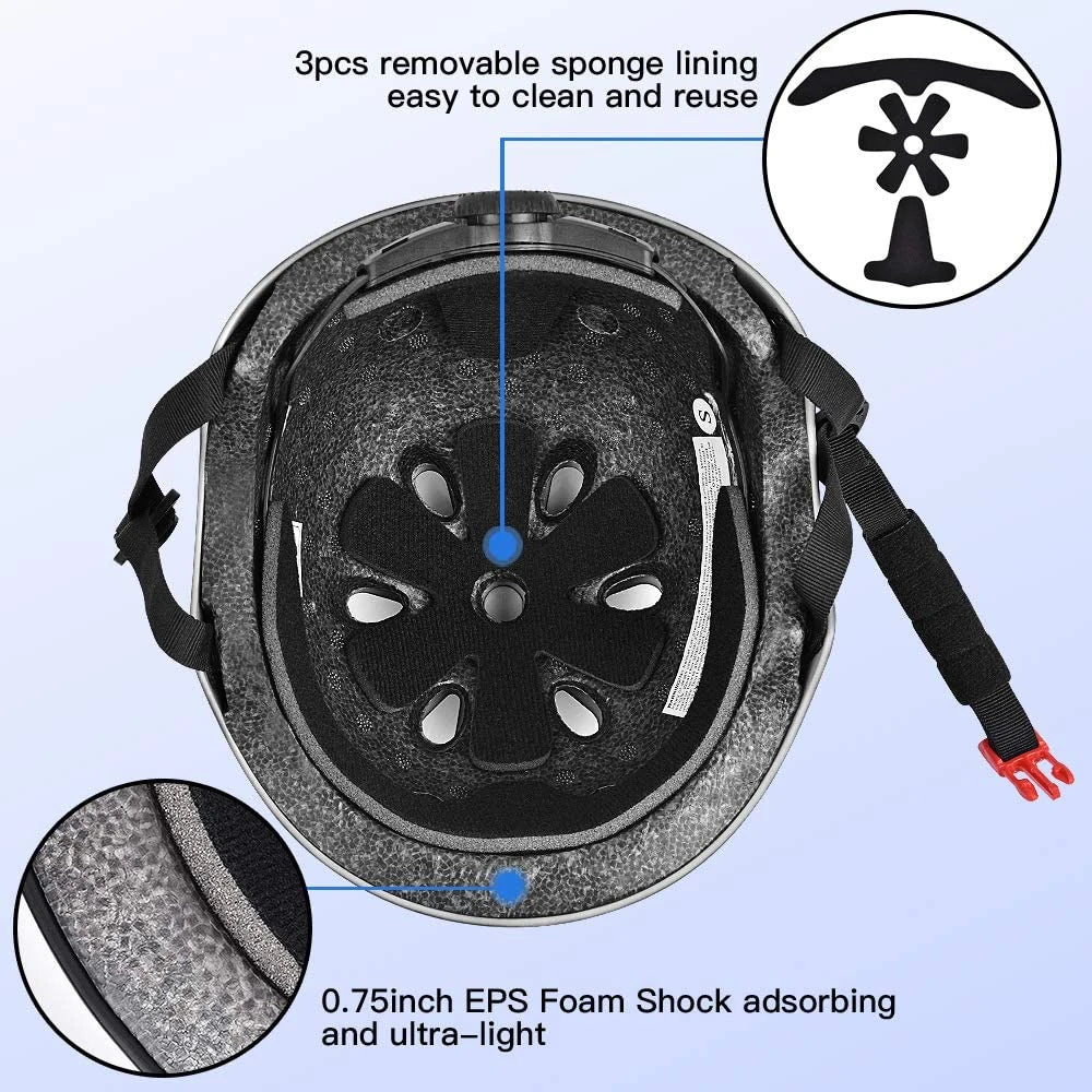Multi-Sport Skateboard Helmet with Adjustable Fit