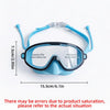 Light blue kids swimming goggles with clear anti-fog lenses shown from above