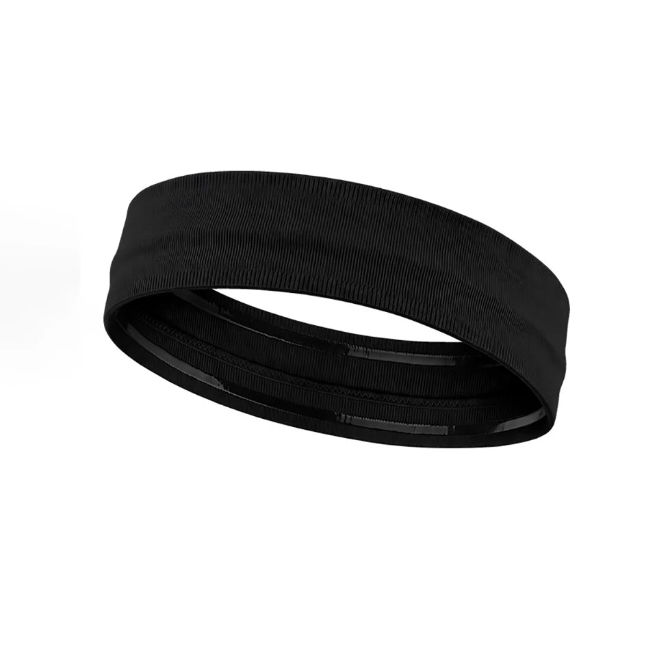 Schwarzes atmungsaktives elastisches Sport-Headband für Haare und Fitness