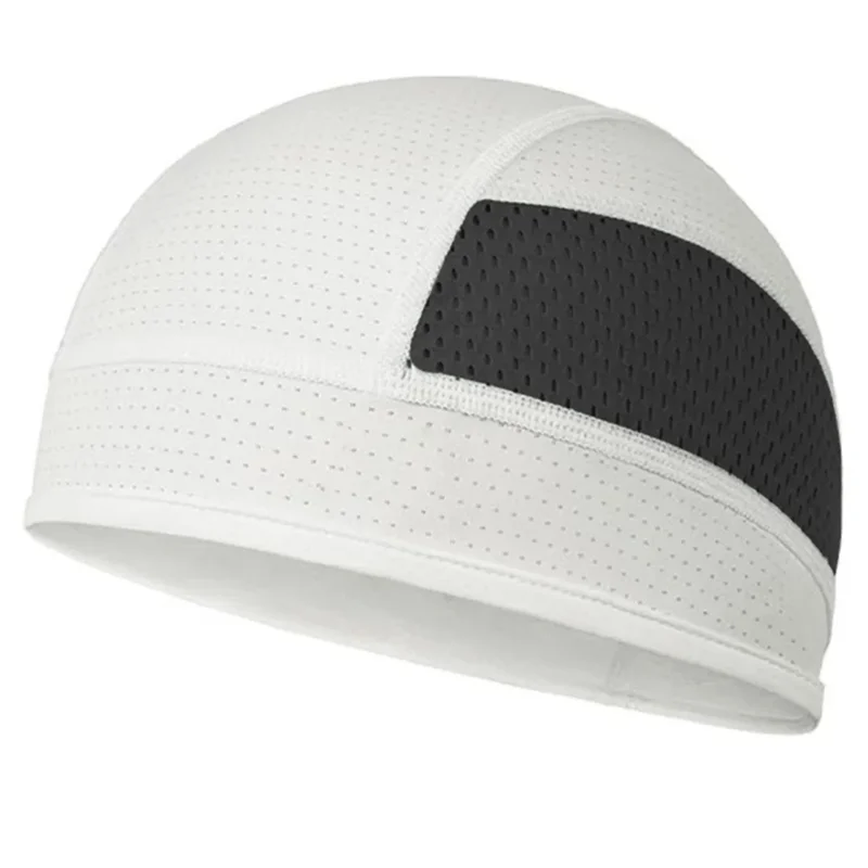 Casco de ciclismo interior transpirable blanco con una franja de acento negra