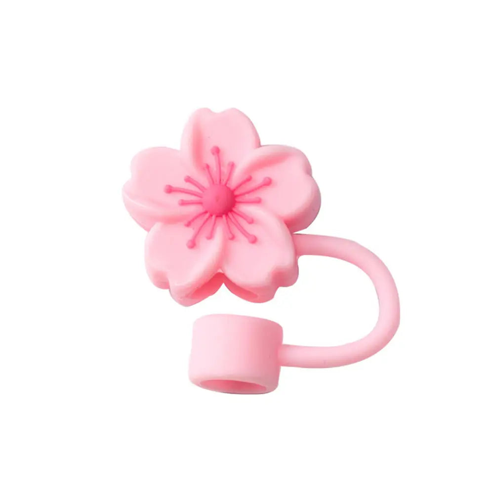 Pink silicone butterfly straw cover for tumblers