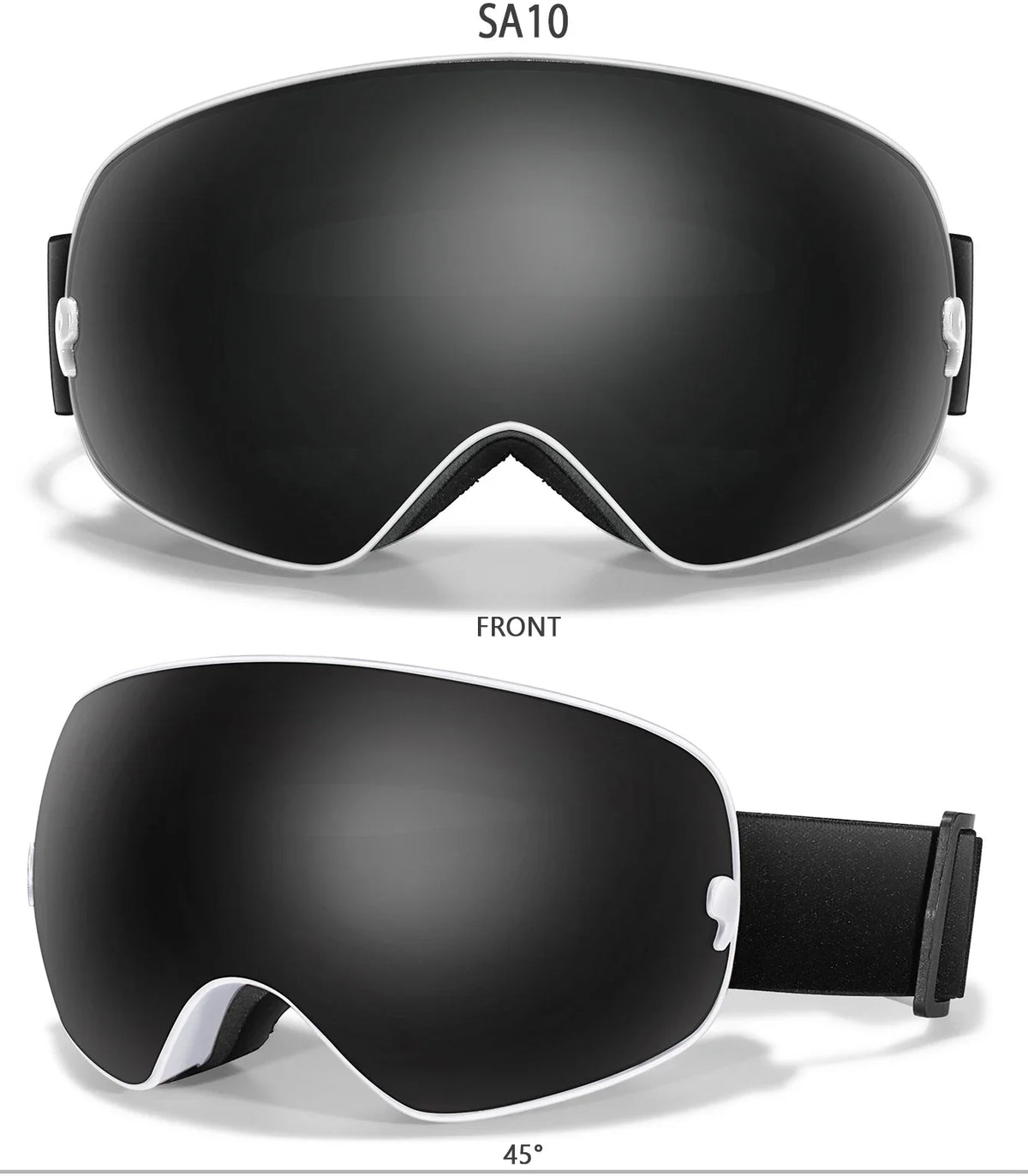 Outdoor Ski Goggles with Protective Case and Anti-Fog Lenses