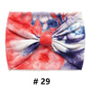 Bandeau en coton tie-dye avec des motifs aquarelle rouge, bleu et violet.