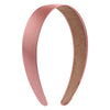 A pair of solid satin hair bands in a dusty rose color shown against a white background.