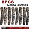Eight pack of black and white tattoo sleeves for full arm tattooing