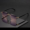 Vintage Rectangle Rimless Sunglasses with UV400 Protection