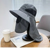 Wide Brim Bucket Hat with Neck Protection