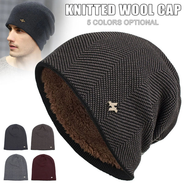 Fleece-Lined Knit Beanie Winter Hat