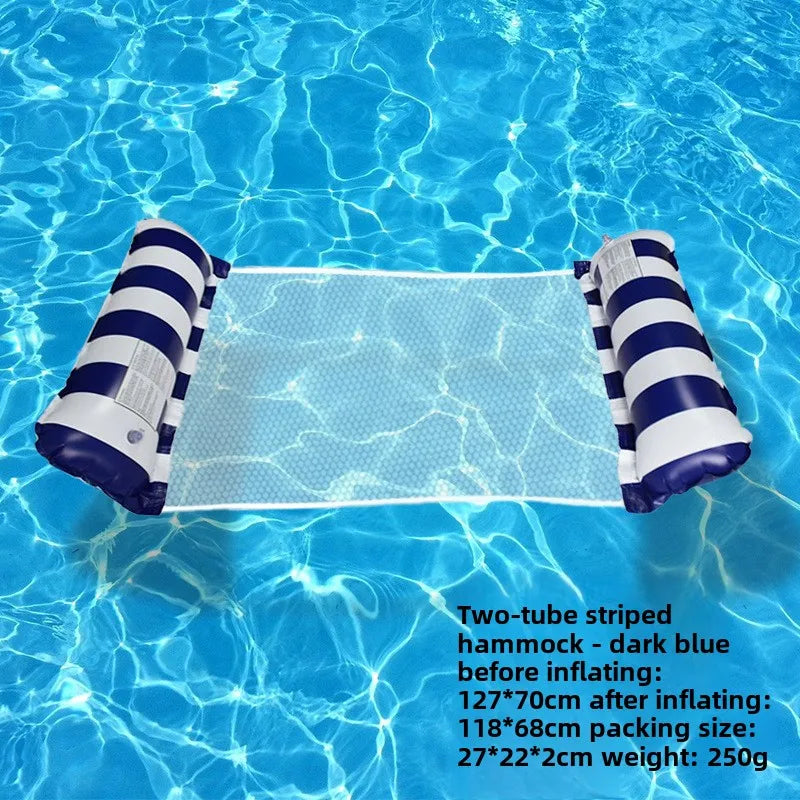 Striped Inflatable Pool Hammock for Adults