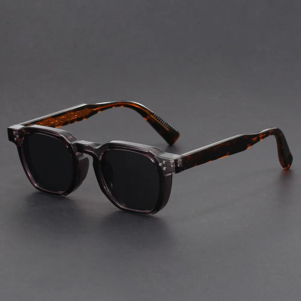 Retro Tortoiseshell Acetate Square Sunglasses