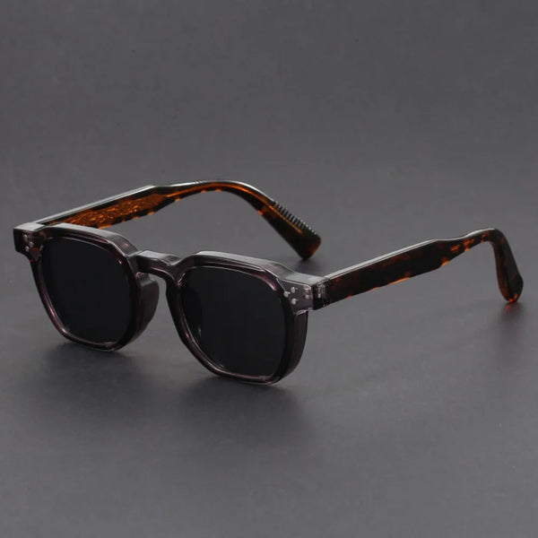 Retro Tortoiseshell Acetate Square Sunglasses