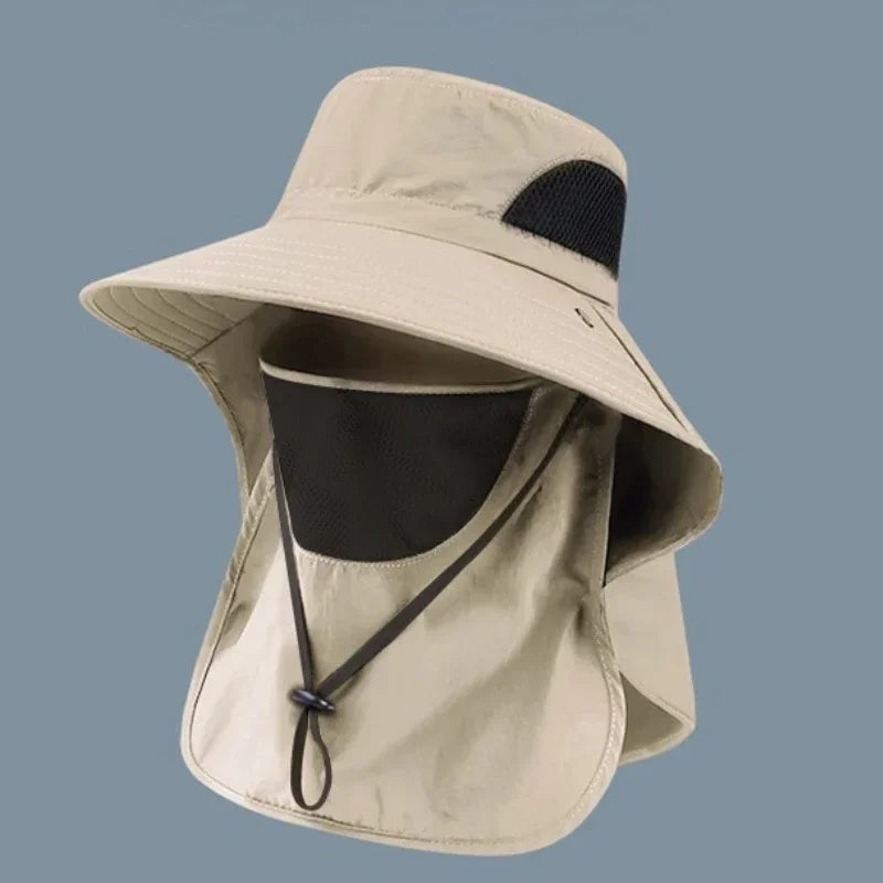 UPF 50+ Wide Brim Sun Hat with Detachable Face Mask