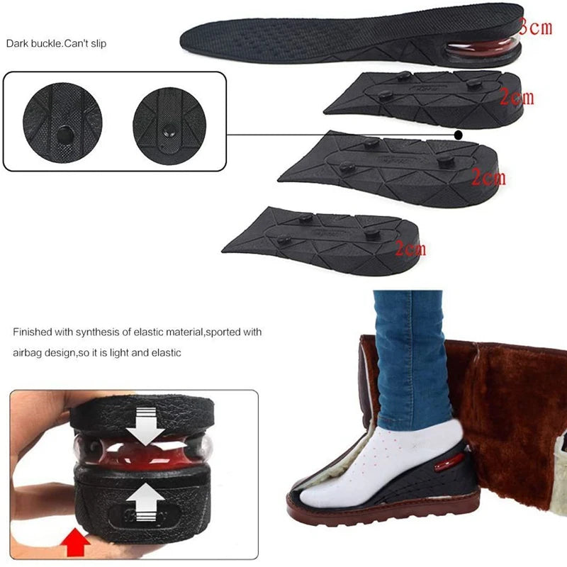 Adjustable Height Increase Insoles with Shock Absorption