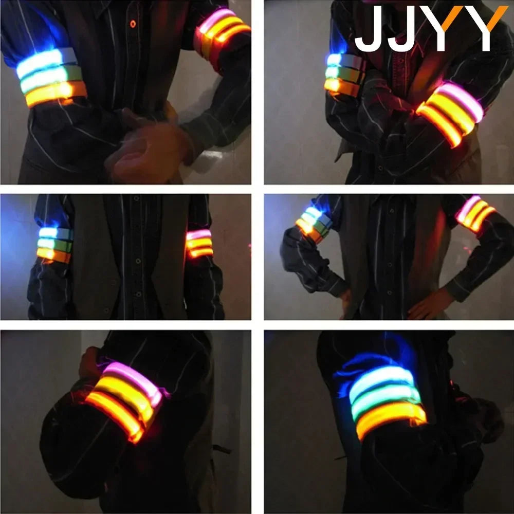 USB Rechargeable LED Safety Armband for Night Running and Cycling
